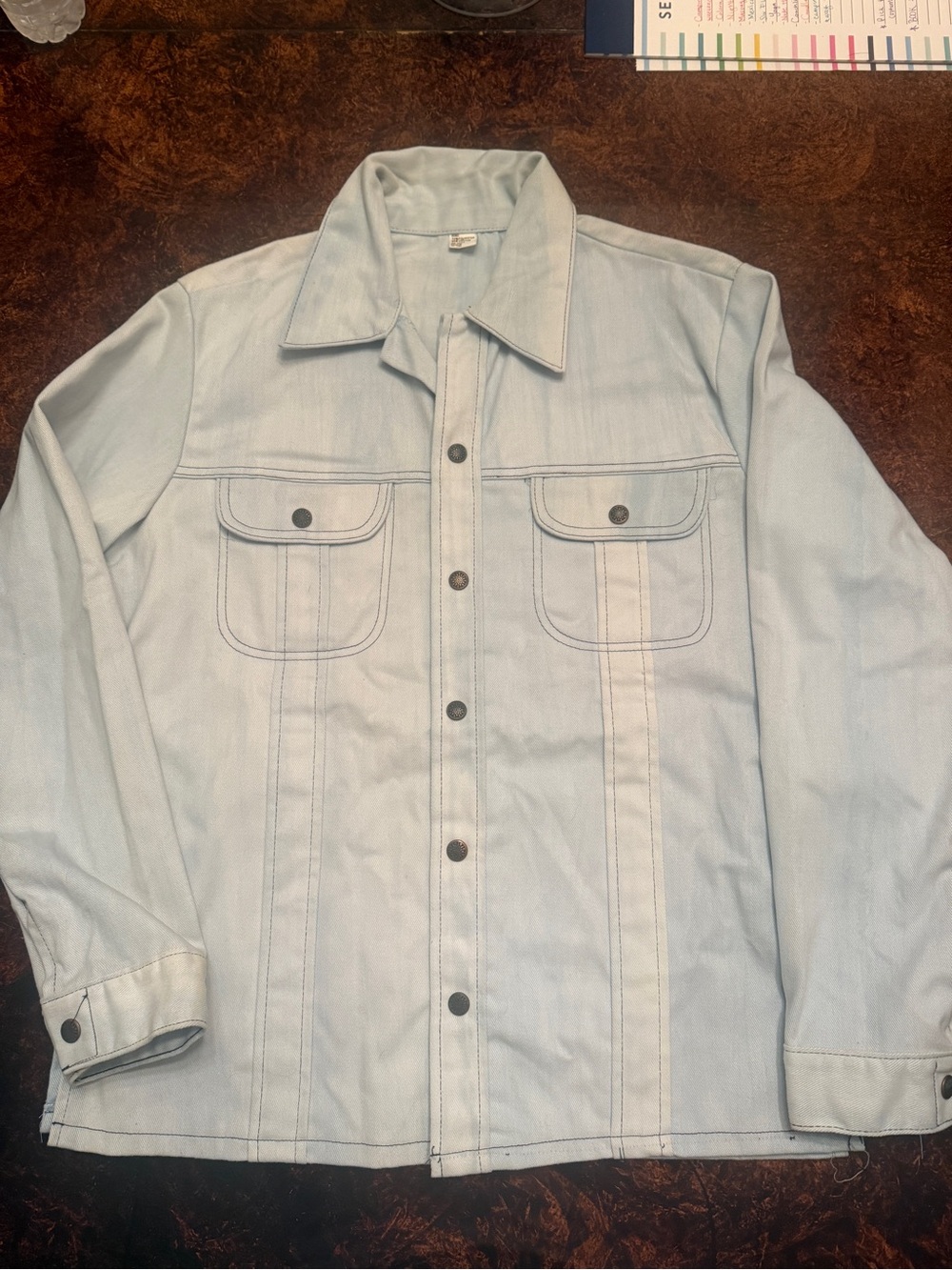Denim&Co Light Blue Men's Shirt Jacket with Snap Front